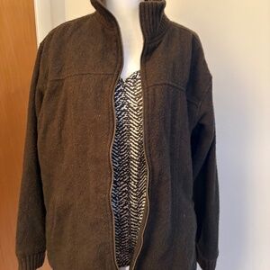 Columbia ladies large brown wool jacket